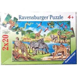 puzzle-2x20-pieces-animaux-d-ici-et-d-ailleurs-ravensburger-jeu-occasion-ludessimo-b-13-9865