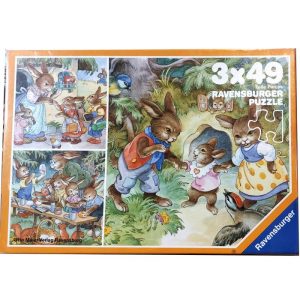 puzzle-3-x-49-pieces-la-famille-lievre-ravensburger-jeu-occasion-ludessimo-b-13-4767